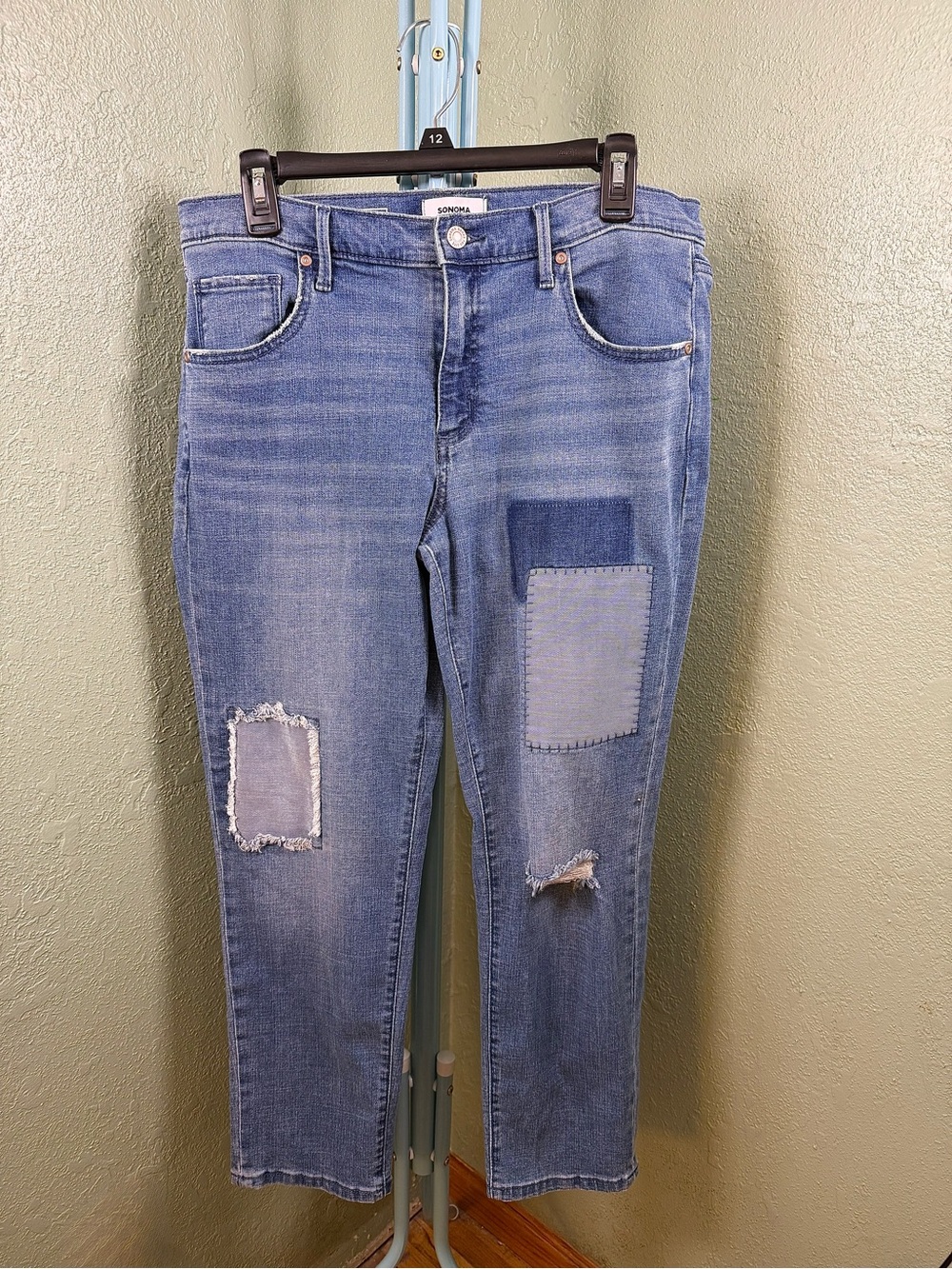 Sonoma Blue Patchwork Ankle Jeans - Women's